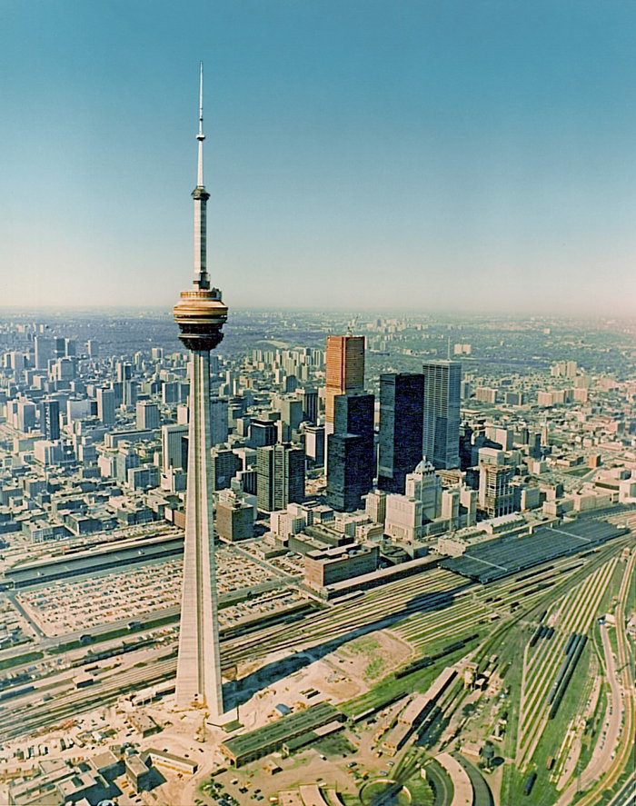 Lifting of Steel Structure, CN Tower - Toronto, Canada