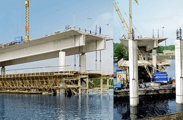 Lifting of Formwork - Nockeby Bridge, Sweden